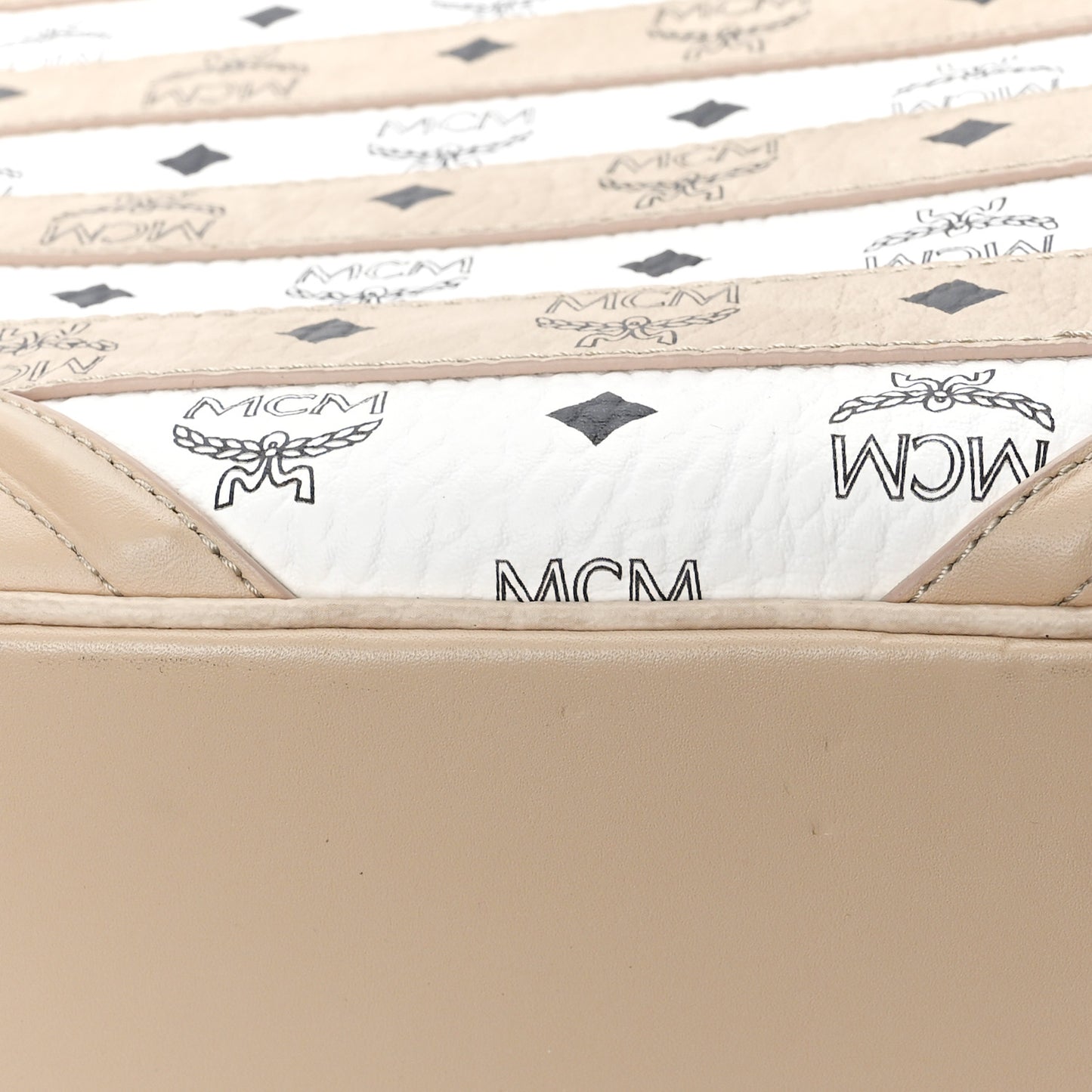 Metallic Visetos Spot MD Backpack Beige White