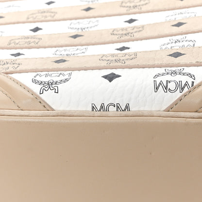MCM Metallic Visetos Spot MD Backpack Beige White 9 of 9