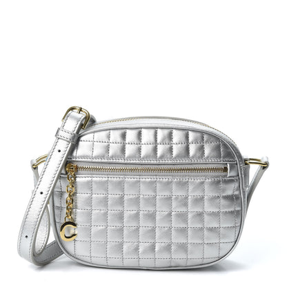 Celine Laminated Calfskin Quilted Small C Charm Bag Silver 1 of 10