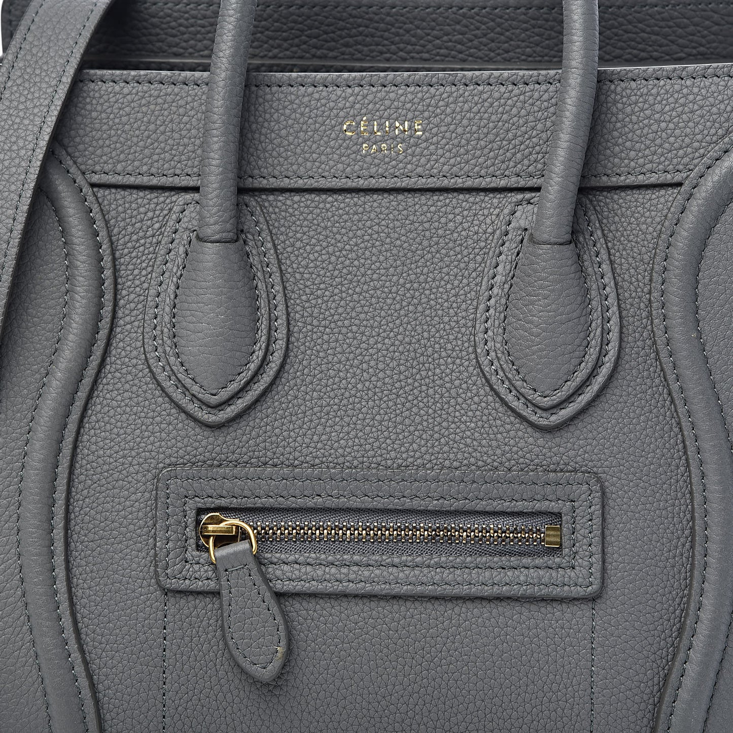 Drummed Calfskin Nano Luggage Kohl