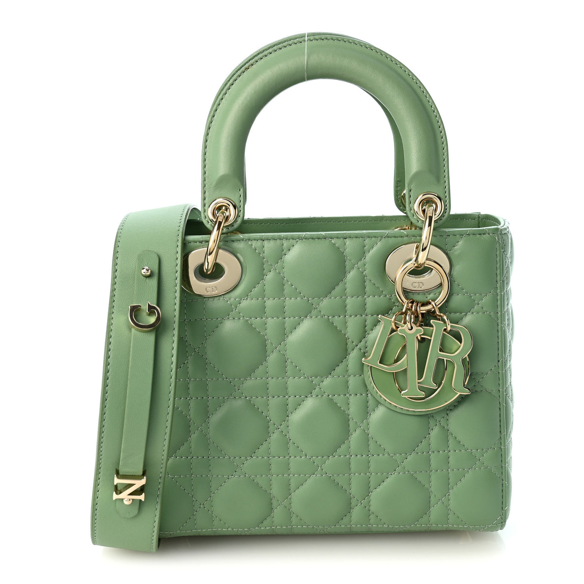 Lambskin Cannage Small My ABCDior Lady Dior Green