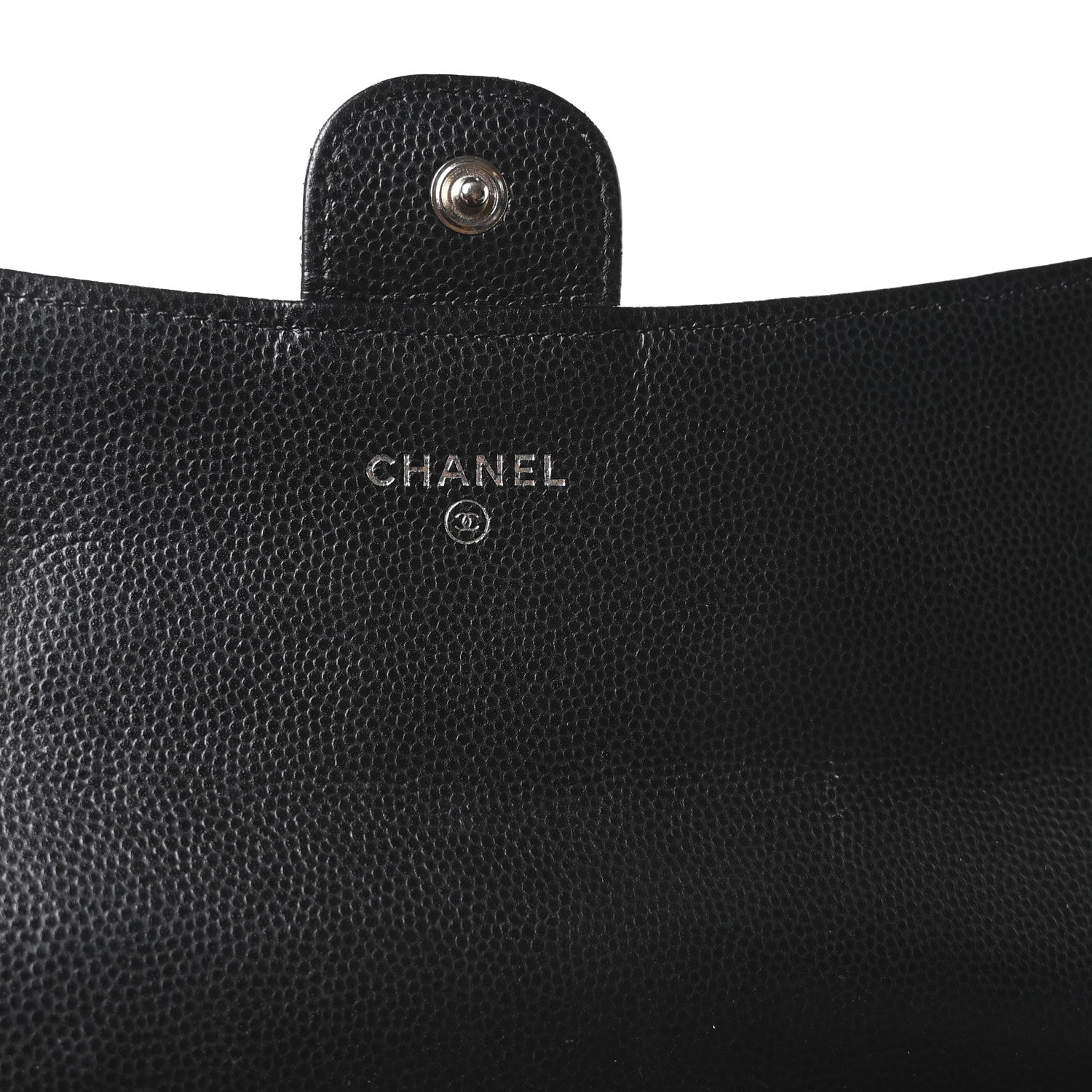 Chanel Caviar Chevron Quilted Large Flap Wallet Black 6 of 9