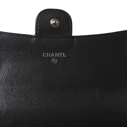 Chanel Caviar Chevron Quilted Large Flap Wallet Black 6 of 9