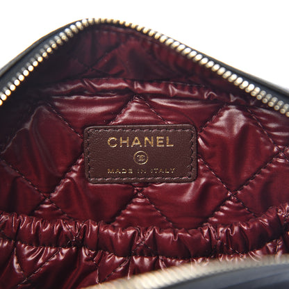 Chanel Lambskin Quilted Medium Curvy Pouch Cosmetic Case Black 5 of 10
