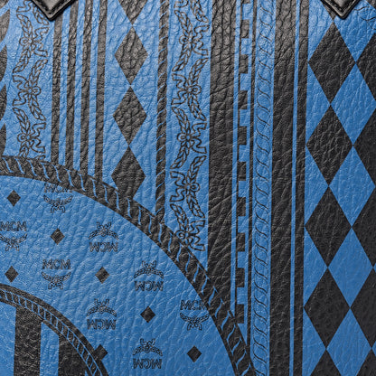 MCM Visetos Baroque Print Kira North South Shopper Tote Blue 9 of 9