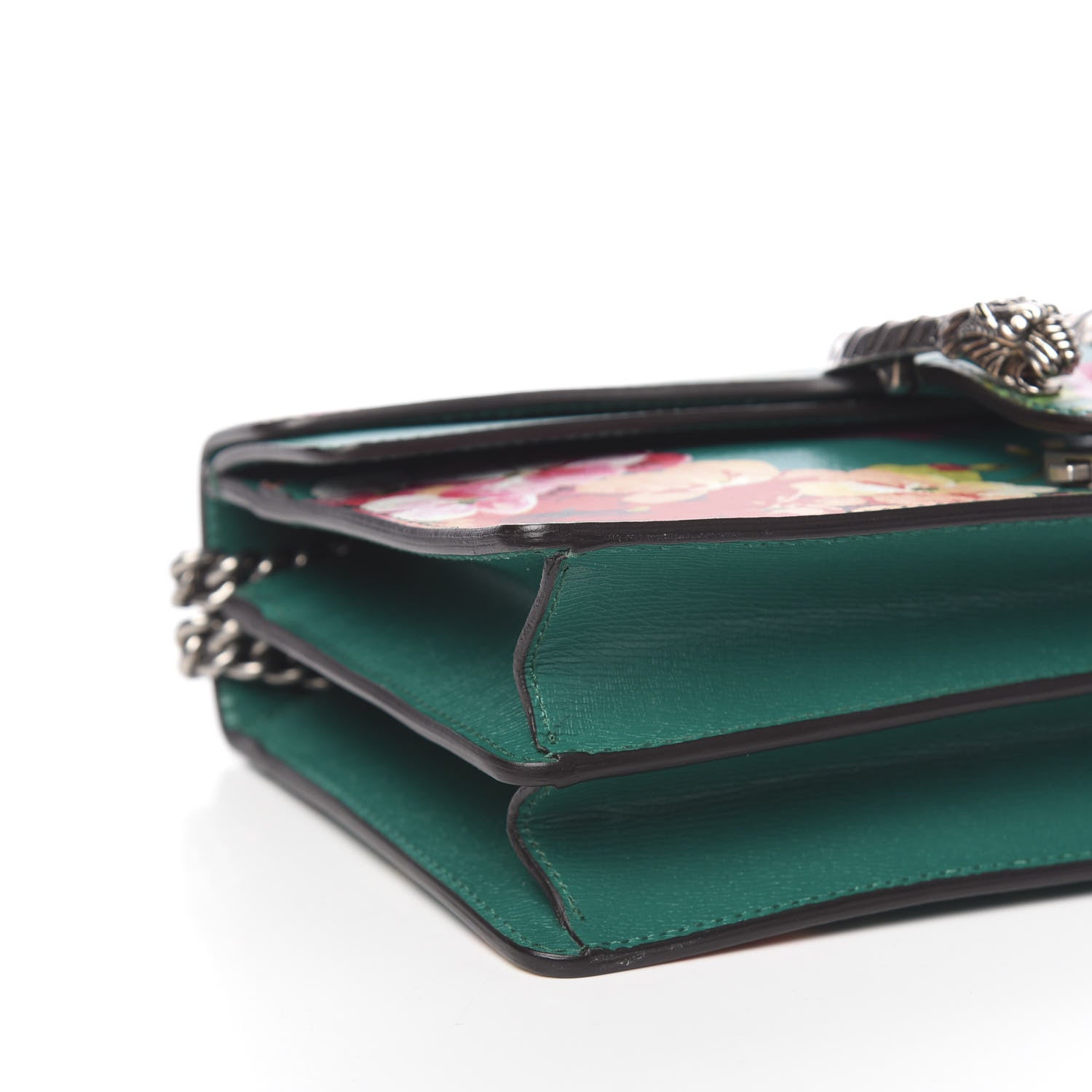 Gucci Calfskin Blooms Print Small Dionysus Shoulder Bag Bright Emerald Multicolor 8 of 10