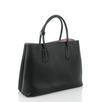 Prada Saffiano Cuir Medium Double Bag Black Mughetto 3 of 7