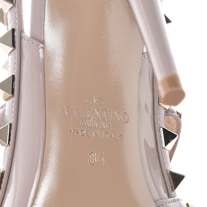 Valentino Garavani Patent Rockstud Ankle Strap Pumps 34 Poudre 7 of 8