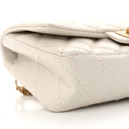 Chanel Aged Calfskin Quilted 2.55 Reissue Flap Belt Bag White 9 of 11