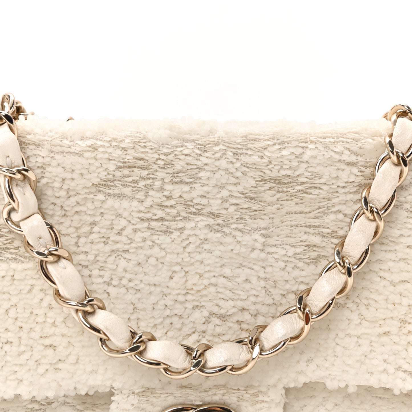 Sequin Small Single Flap White