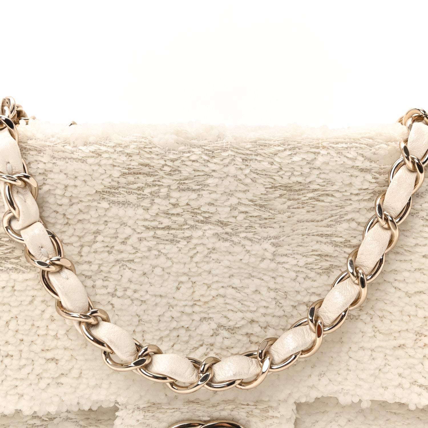 Chanel Sequin Small Single Flap White 8 of 10