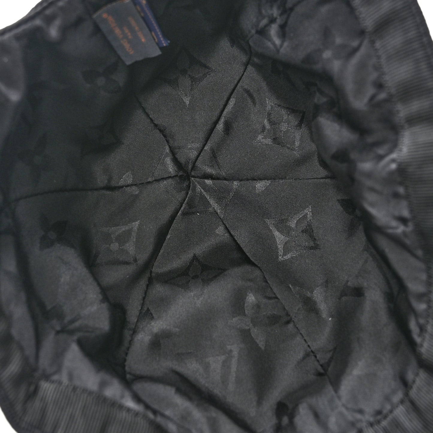 Monogram Cotton Jacquard Embroidered LV Day Cap M Black
