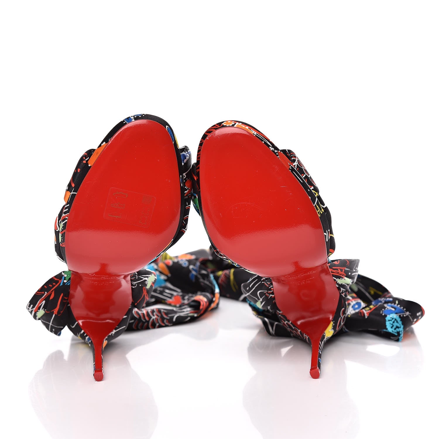 Christian Louboutin Satin Loubitag 120 Sandals 36.5 Black Multi 6 of 8