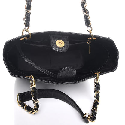 Chanel Caviar Quilted Petit Shopping Tote PST Black 5 of 9