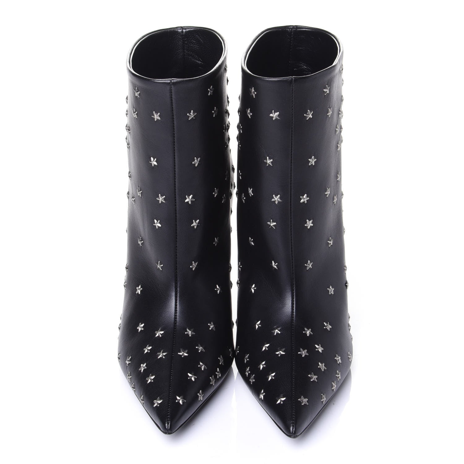Saint Laurent Calfskin Star Studded Ankle Booties 38 Black 5 of 11