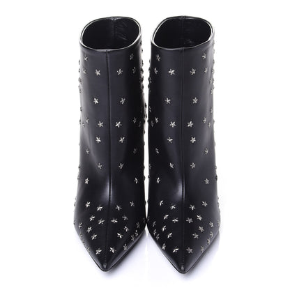 Saint Laurent Calfskin Star Studded Ankle Booties 38 Black 5 of 11