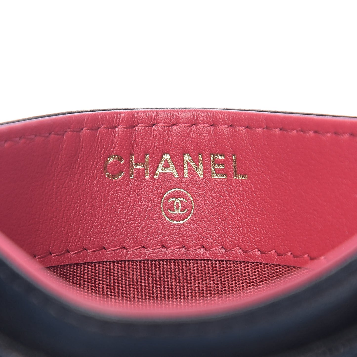 Shiny Goatskin Quilted Chanel 19 Card Holder Black