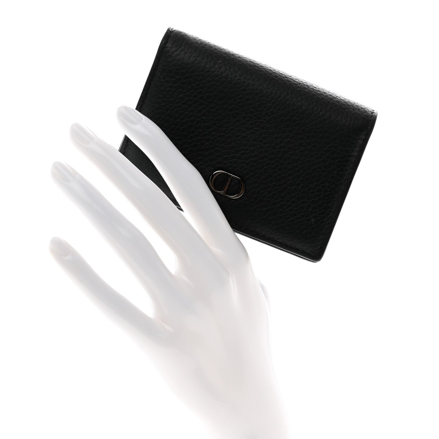 Grained Calfskin CD Icon Wallet Black