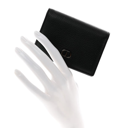 Christian Dior Grained Calfskin CD Icon Wallet Black 2 of 8