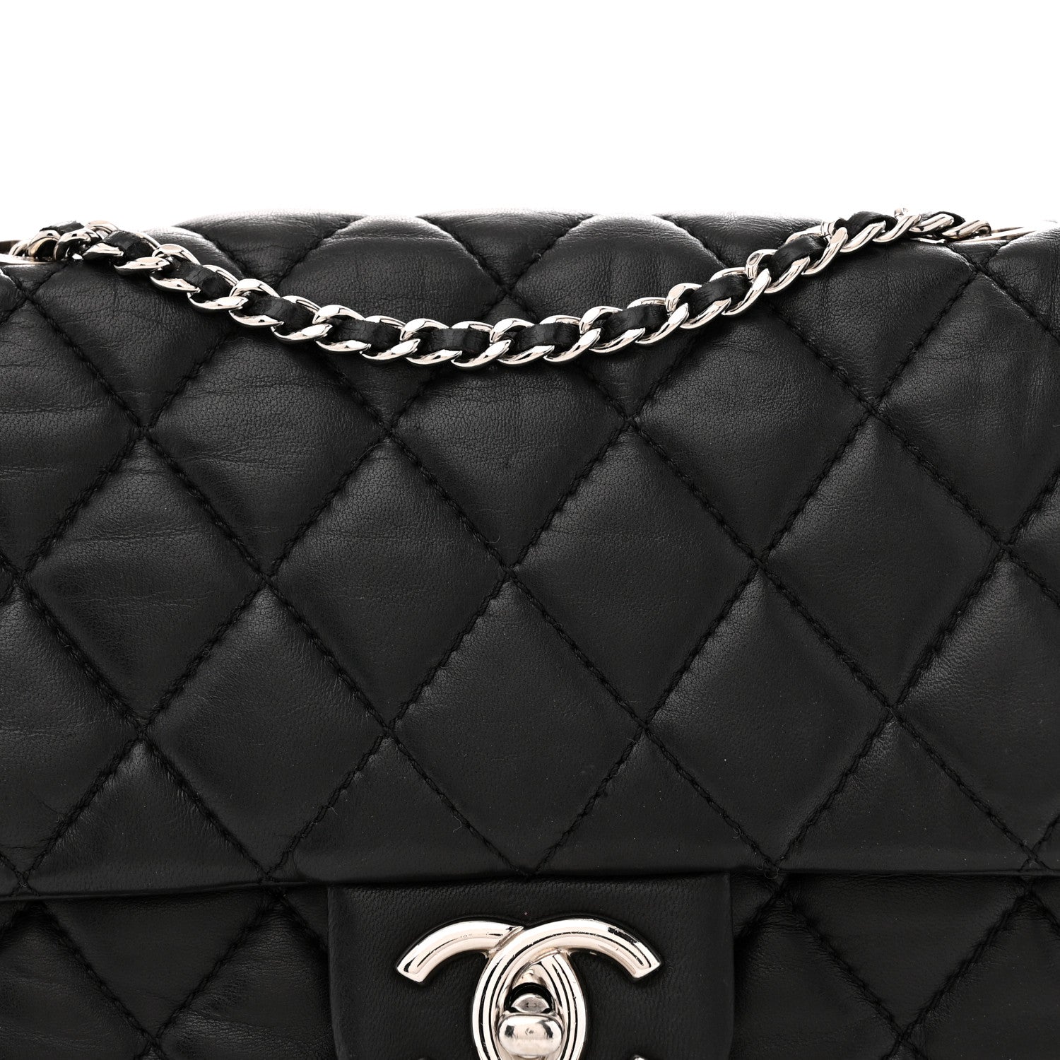 Chanel Lambskin Quilted Medium Coco Rain Flap Black 8 of 11