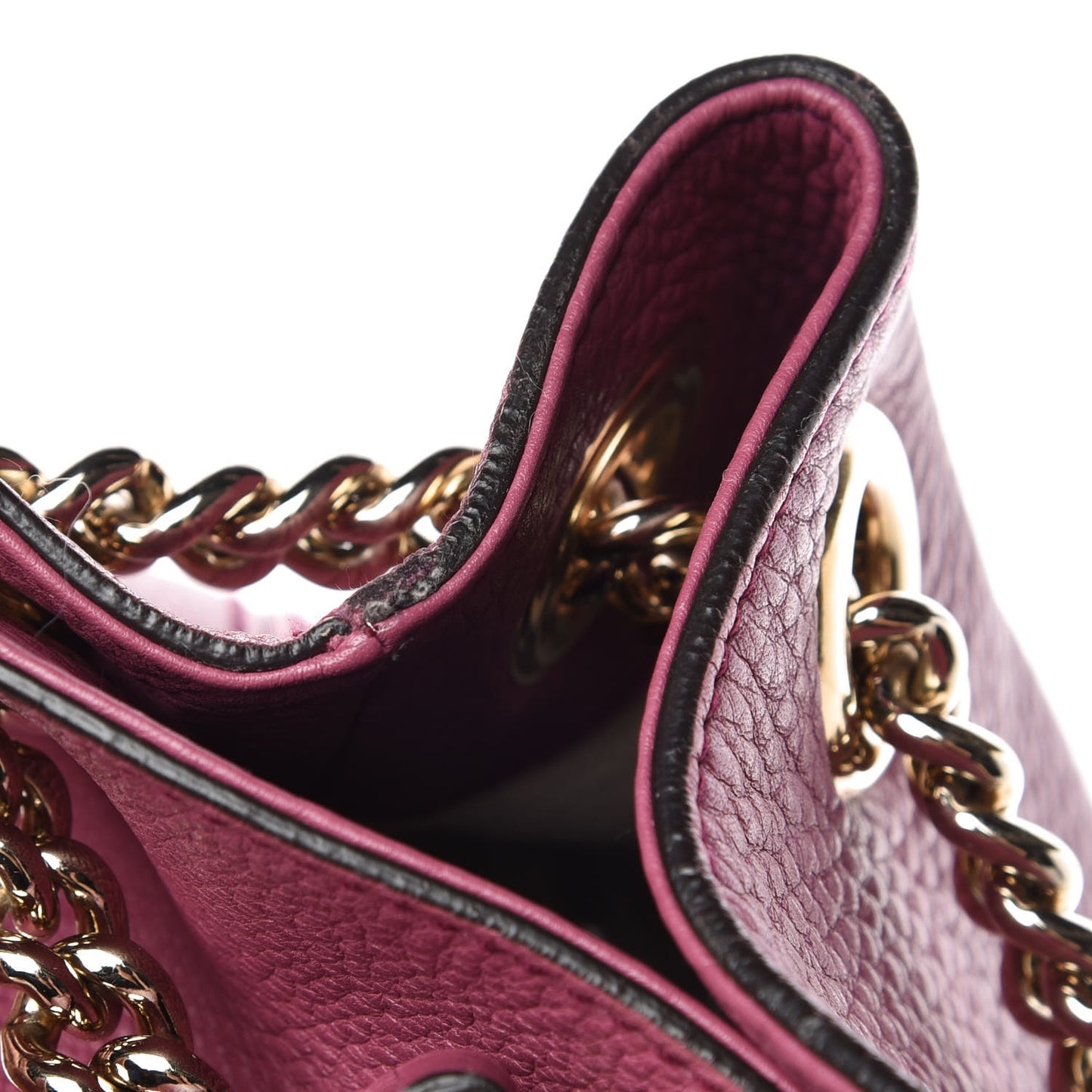 Pebbled Calfskin Medium Soho Chain Shoulder Bag Peonia Flower