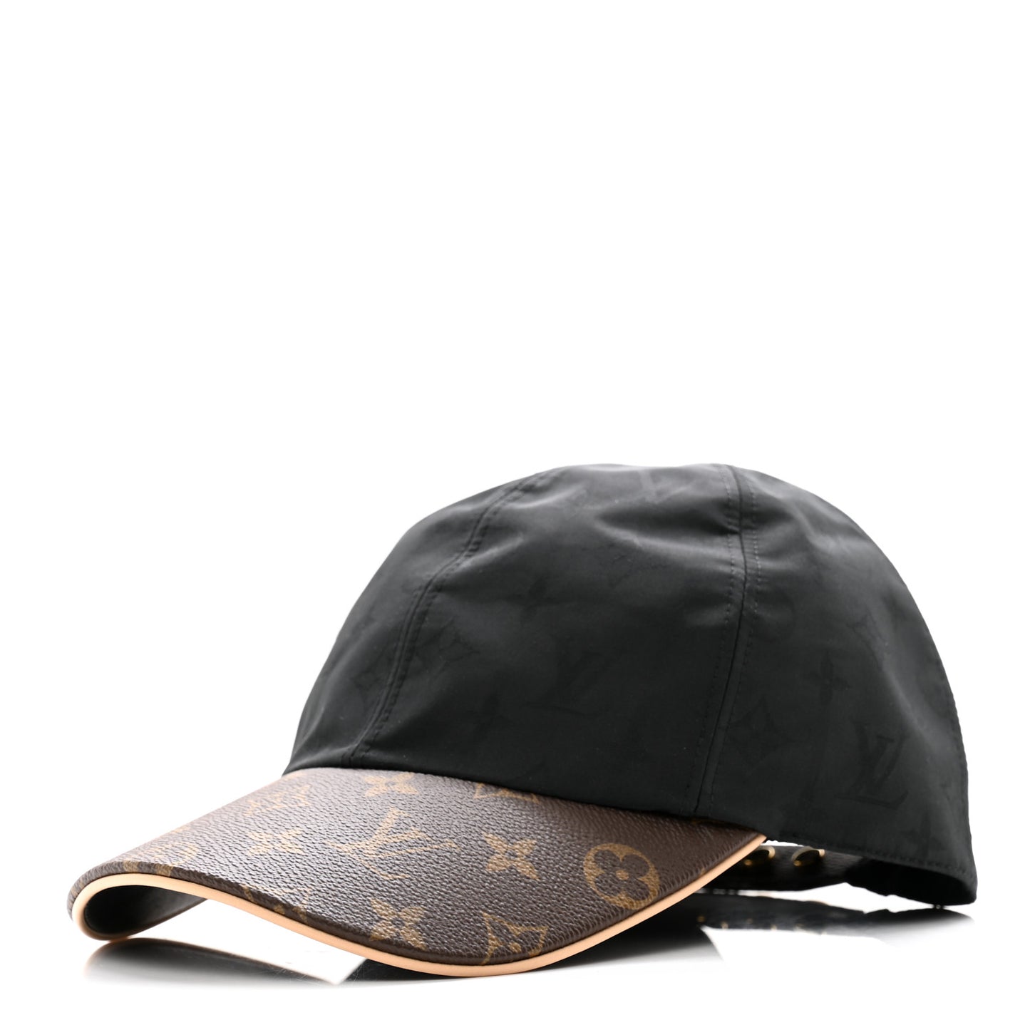 Polyester Silk Monogram LV Get Ready Cap M Black