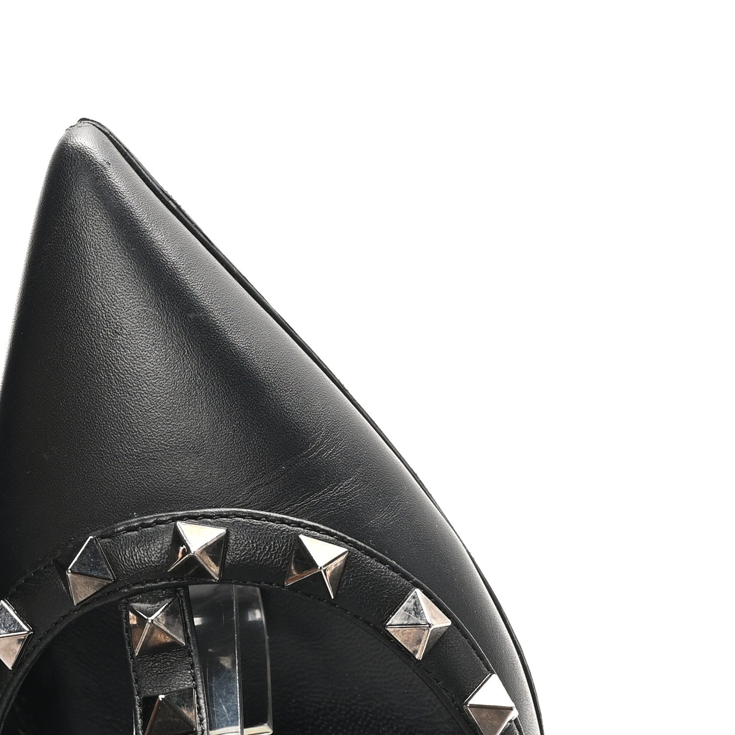 Valentino Garavani Calfskin Nappa Rockstud Ankle Strap 100mm Pumps 37 Black 10 of 10