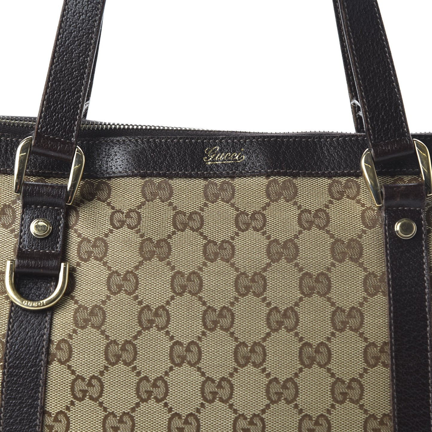 Monogram Medium Abbey Tote Dark Brown