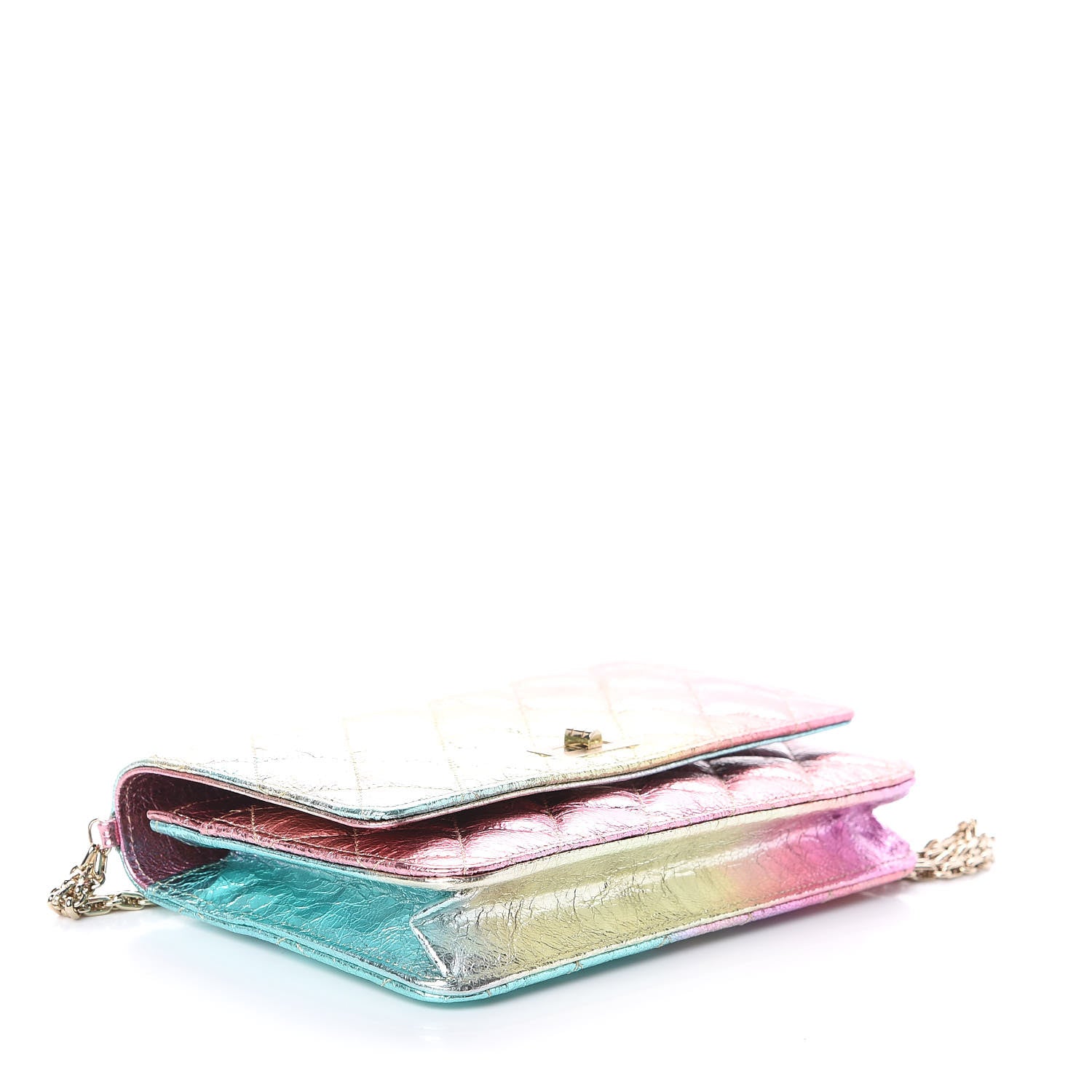 Chanel Metallic Goatskin Quilted 2.55 Reissue Wallet on Chain WOC Multicolor 3 of 9