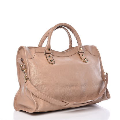 Balenciaga Chevre Gold Metallic Edge Hardware City Rose Des Sables 3 of 14