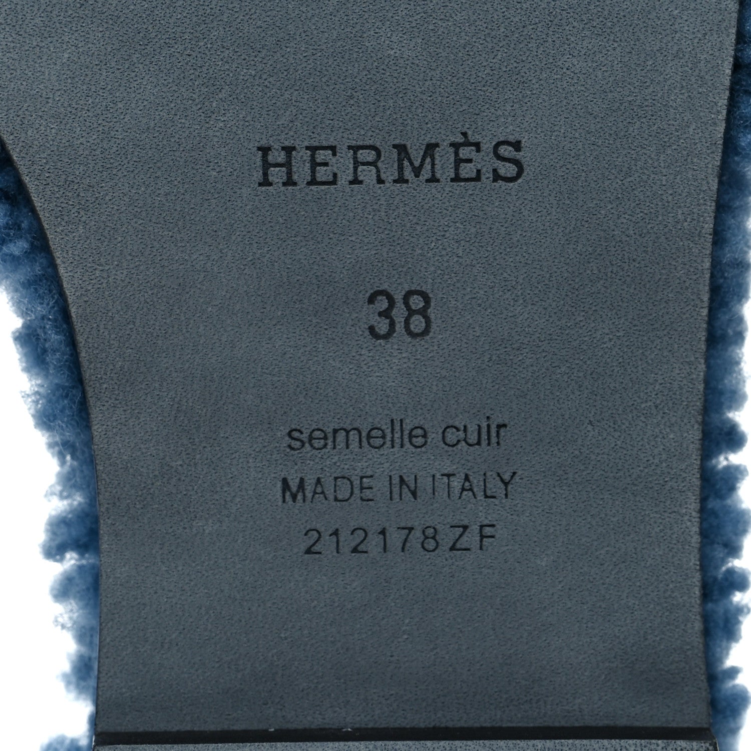 Hermes Woolskin Oran Sandals 38 Bleu 7 of 8