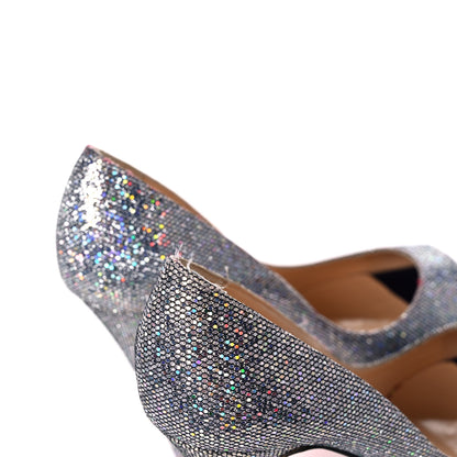 Christian Louboutin Seava Glitter Disco Ball Fetish Peep 140 Pumps 35 Multicolor 8 of 8