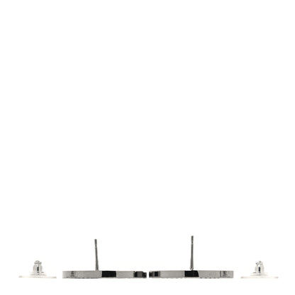 Chanel Strass Crystal CC Moon Earrings Silver 3 of 4