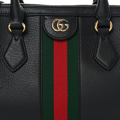 Gucci Textured Dollar Calfskin Web Medium Ophidia Boston Black 8 of 10