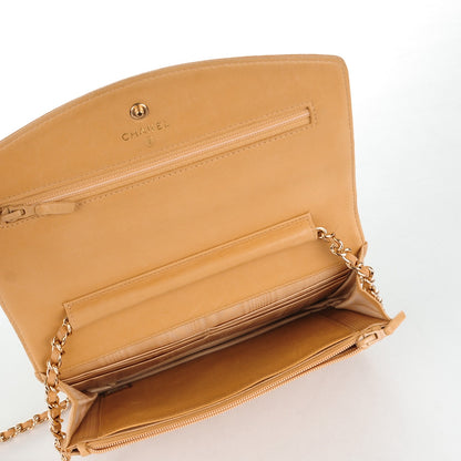 Chanel Caviar Timeless CC Wallet On Chain WOC Beige 5 of 11