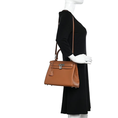 Hermes Evercolor Verso Kelly Retourne 28 Gold Rose Azalee 2 of 11