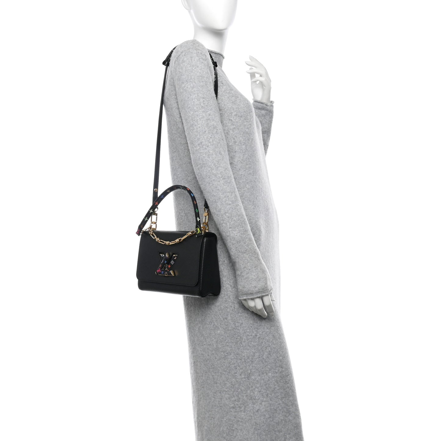 LV X TM Epi Twist MM Slim Shoulder Bag Black