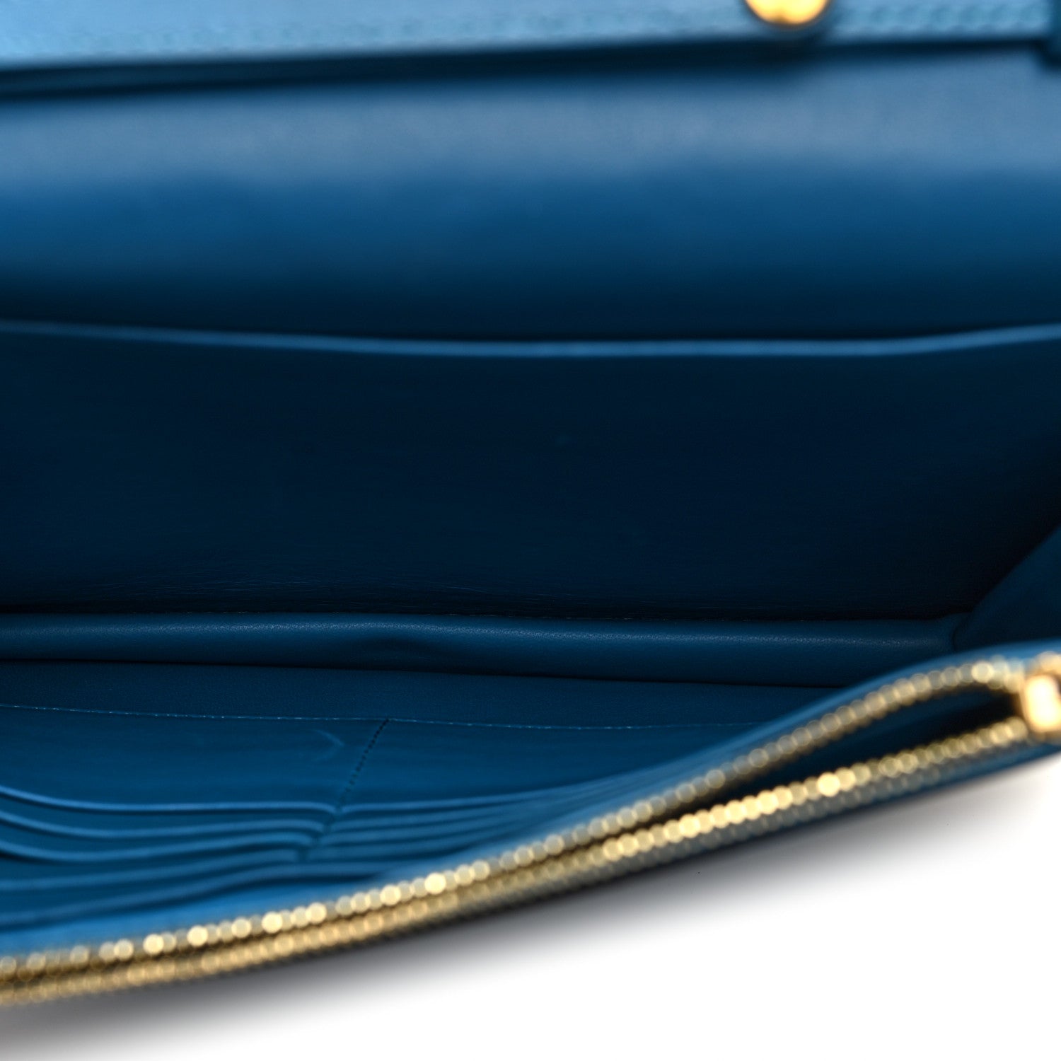 Celine Smooth Lambskin Frame Evening Chain Clutch Turchese Liquorice 5 of 9