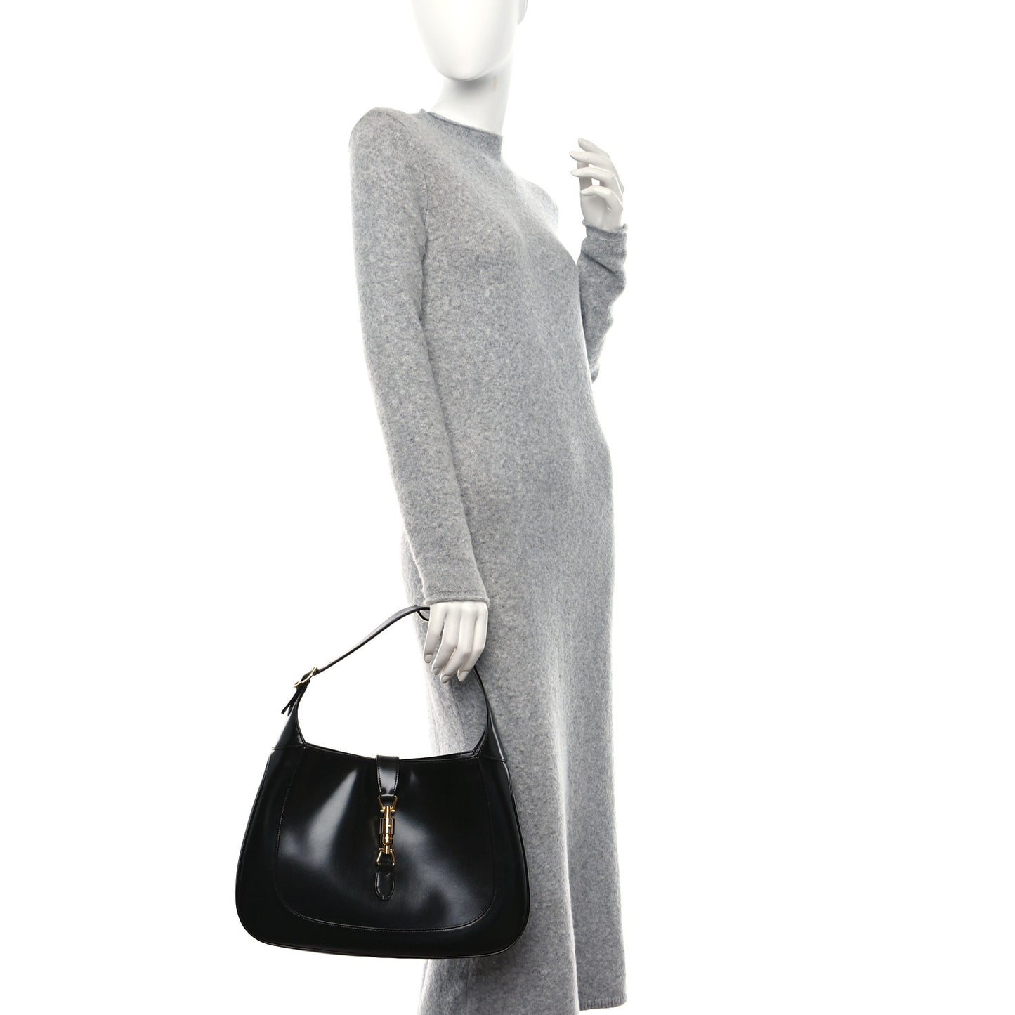 Boarded Dyana Lux Calfskin Medium Jackie 1961 Hobo Black