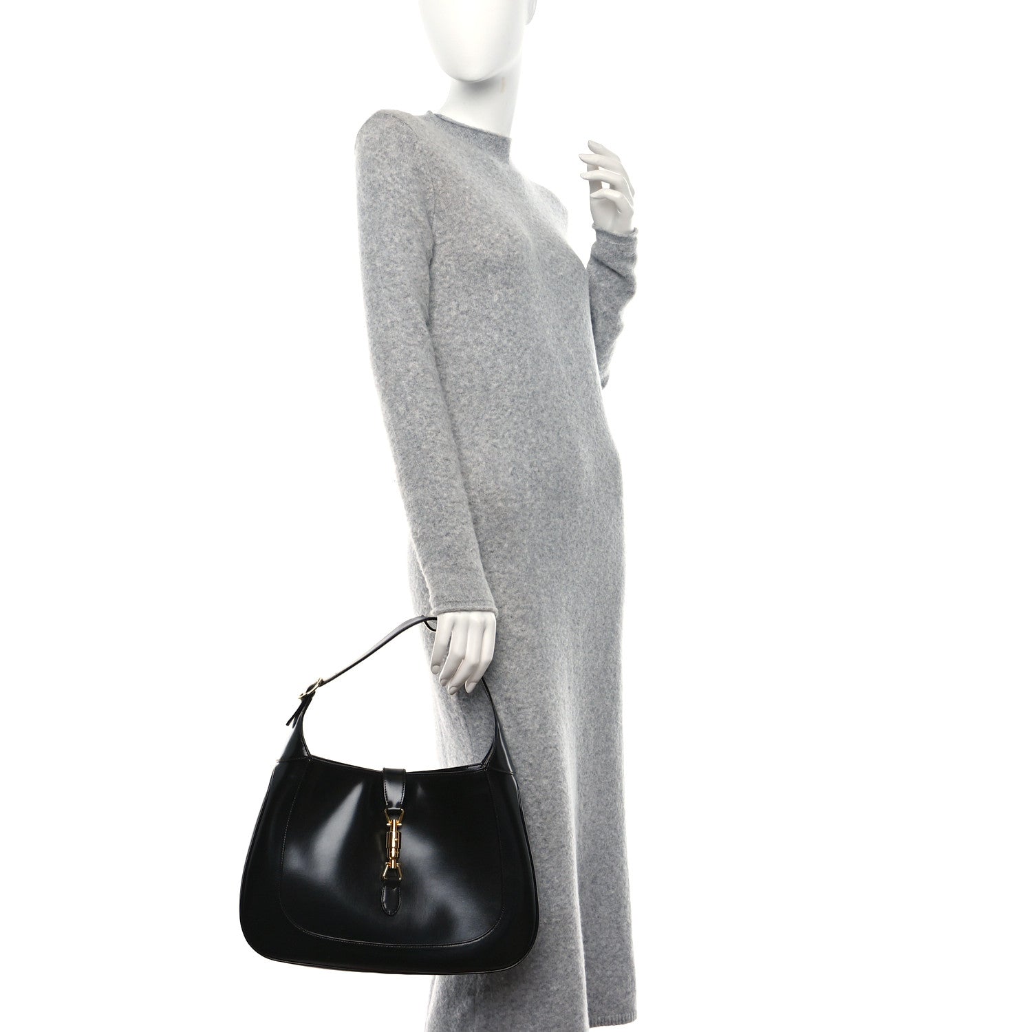 Gucci Boarded Dyana Lux Calfskin Medium Jackie 1961 Hobo Black 2 of 9