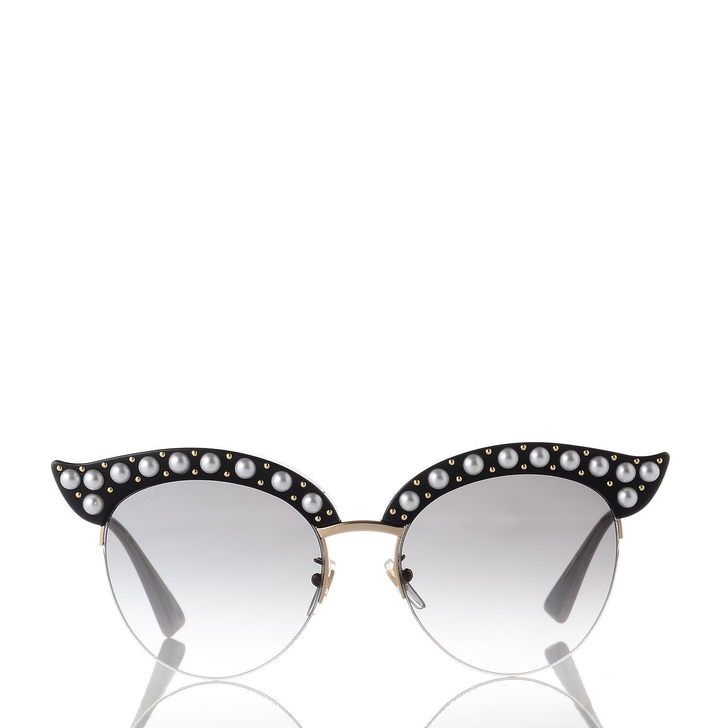 Gucci Pearl Cat Eye Sunglasses GG0212S Black 2 of 7