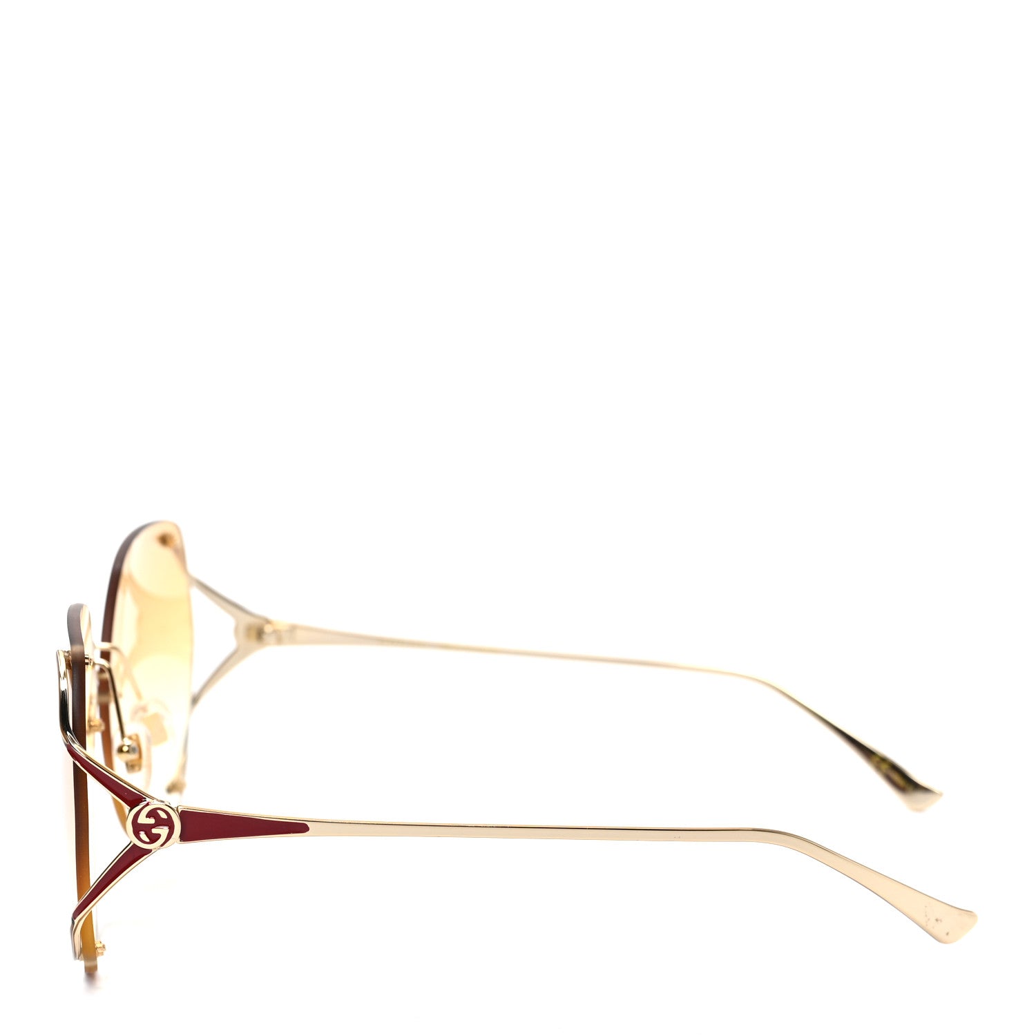 Gucci Oversized Round Frame GG0651S Sunglasses Gold 3 of 6