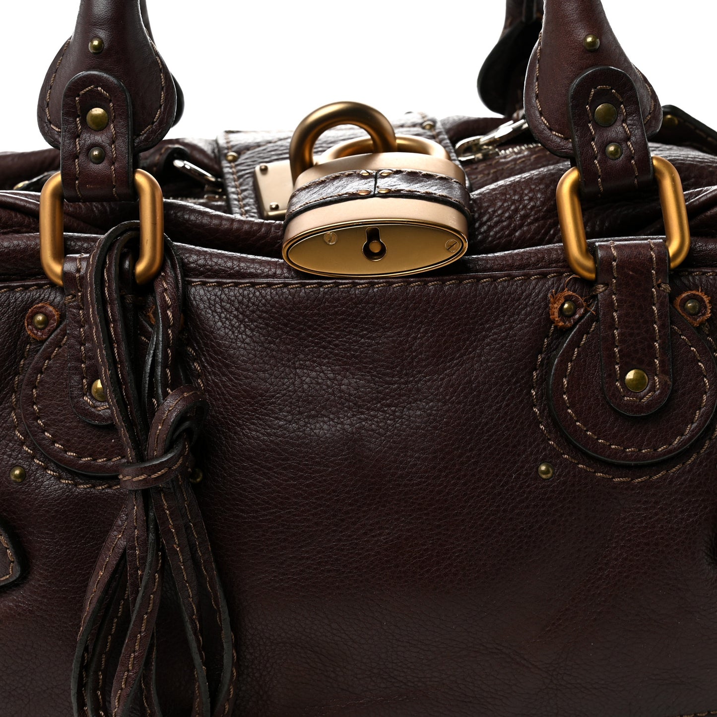 Calfskin Small Paddington Satchel Brown