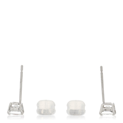 Parker & West by FASHIONPHILE Platinum Diamond .61ct Princess Cut Solitaire Earrings 3 of 6