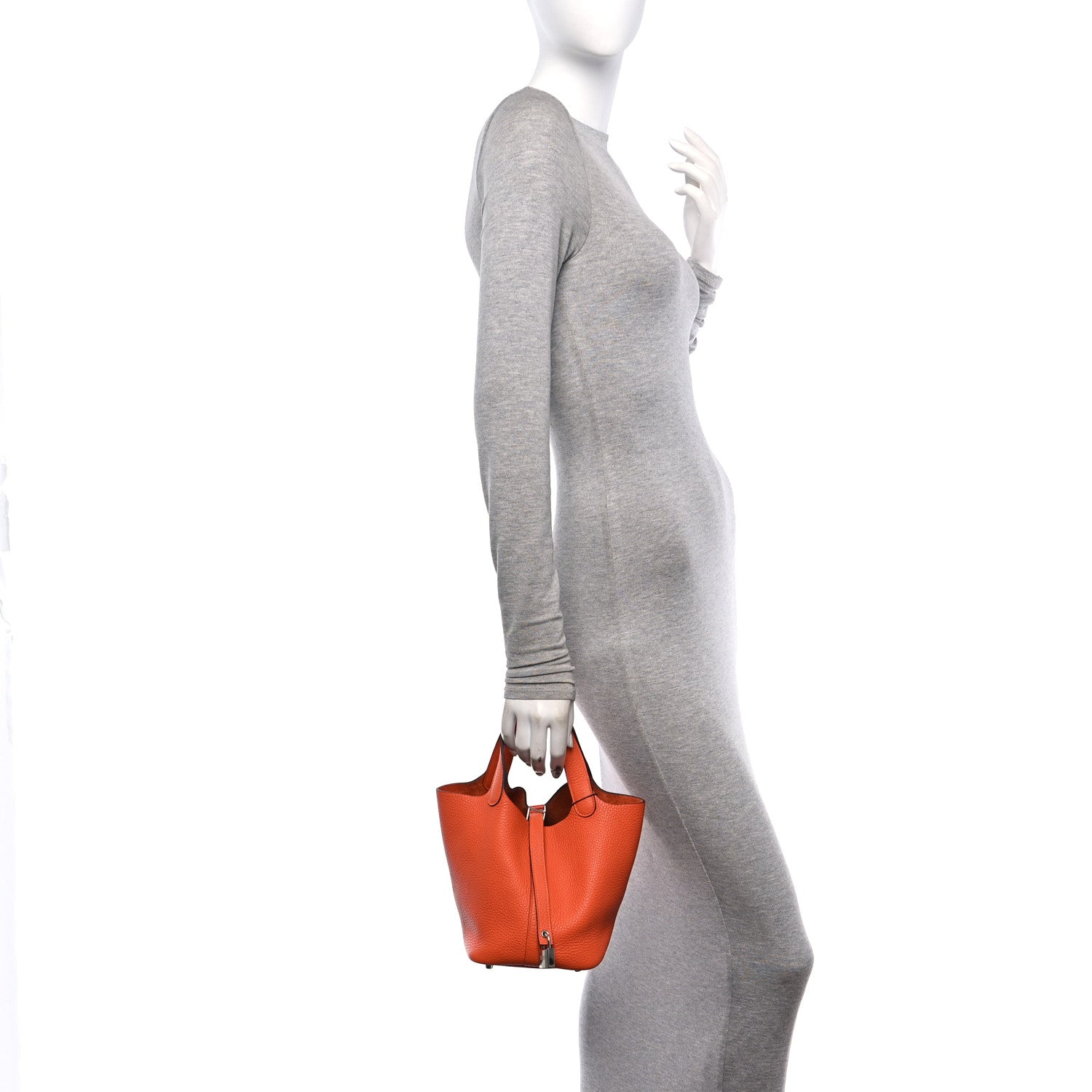 Hermes Taurillon Clemence Picotin Lock 18 PM Orange 2 of 10