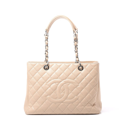 Chanel Caviar Quilted Grand Shopping Tote GST Beige Clair 1 of 10