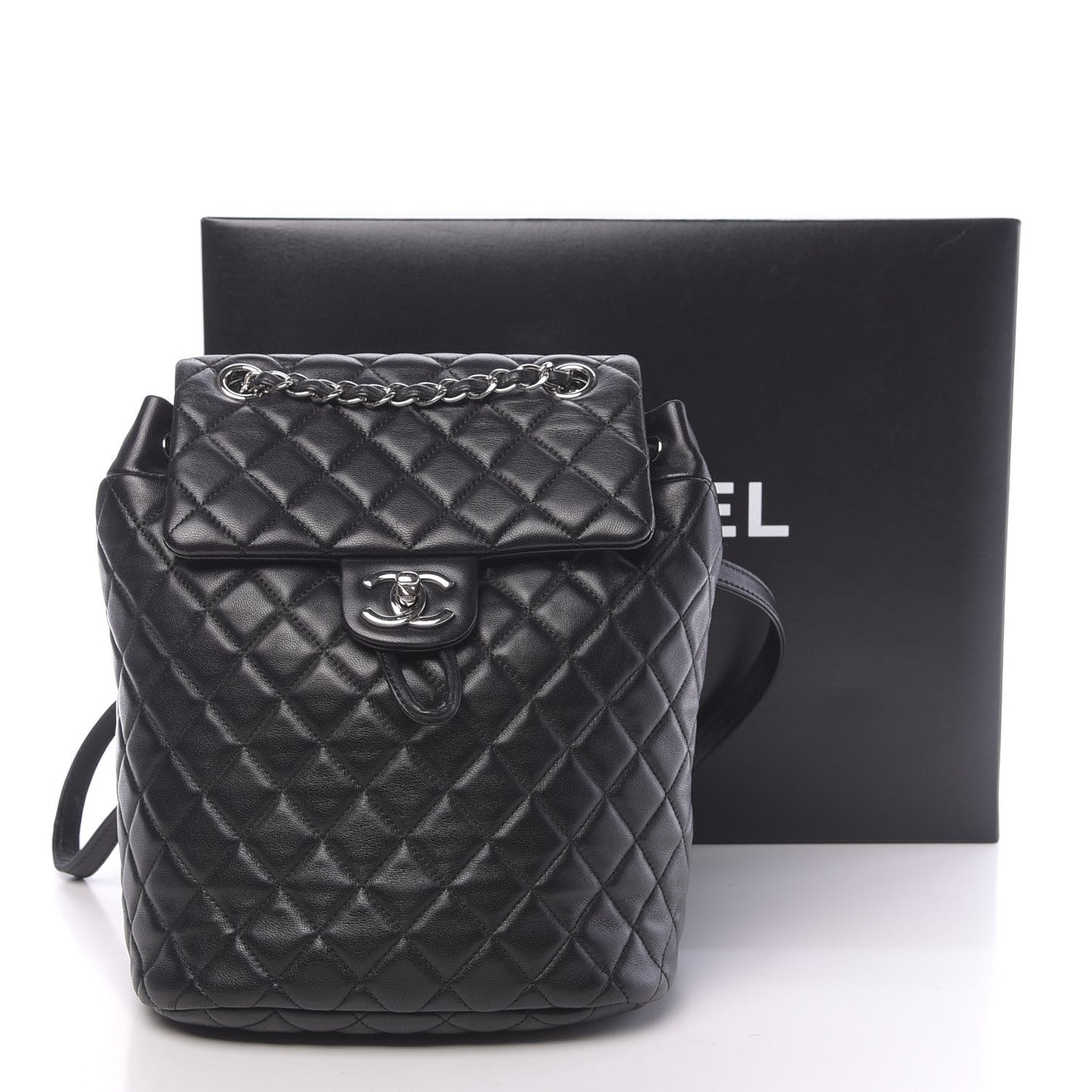 Lambskin Quilted Small Urban Spirit Backpack Black
