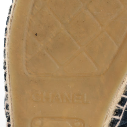 Chanel Velvet CC Espadrilles 39 Navy Black 13 of 17