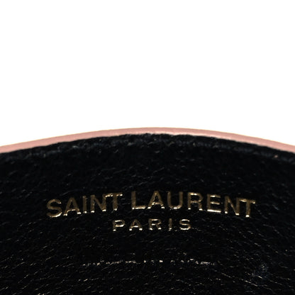 Saint Laurent Grain De Poudre Matelasse Chevron Monogram Credit Card Case Pale Pink 6 of 9