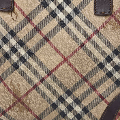 Burberry Haymarket Check Studded Tote Chocolate 19 of 21